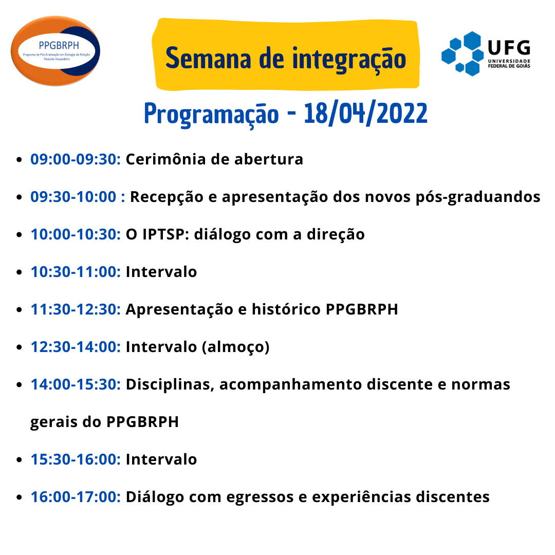 Semana de integração PPGBRPH 2022 - Parte 2