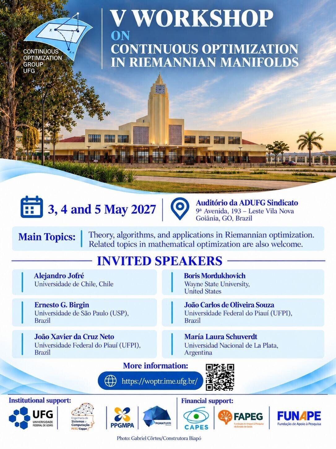 Evento V Workshop on Continuous Optimization in Riemannian Manifolds