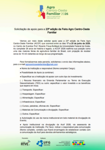 SOLICITAÇÃO DE APOIO À ACOF 2026
