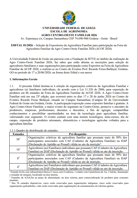 EDITAL - Expositores ACOF 2026