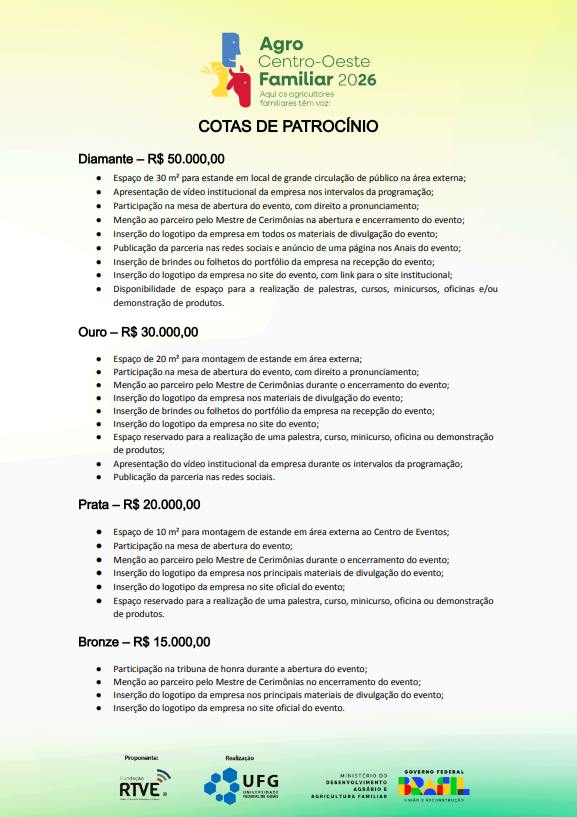 COTAS DE PATROCÍNIO 2026