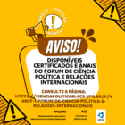 Anúncio publicação certificados e anais forum 