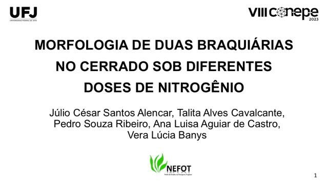 Morfologia de duas braquiárias no Cerrado sob diferentes doses de nitrogênio