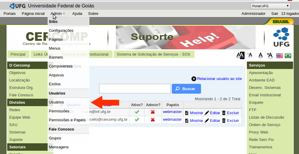 Relacionar um usuário à um site 2
