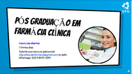 Inscrição abertas para pós-graduação em farmácia clínica. Inscrição abertas para pós-graduação em farmácia clínica.