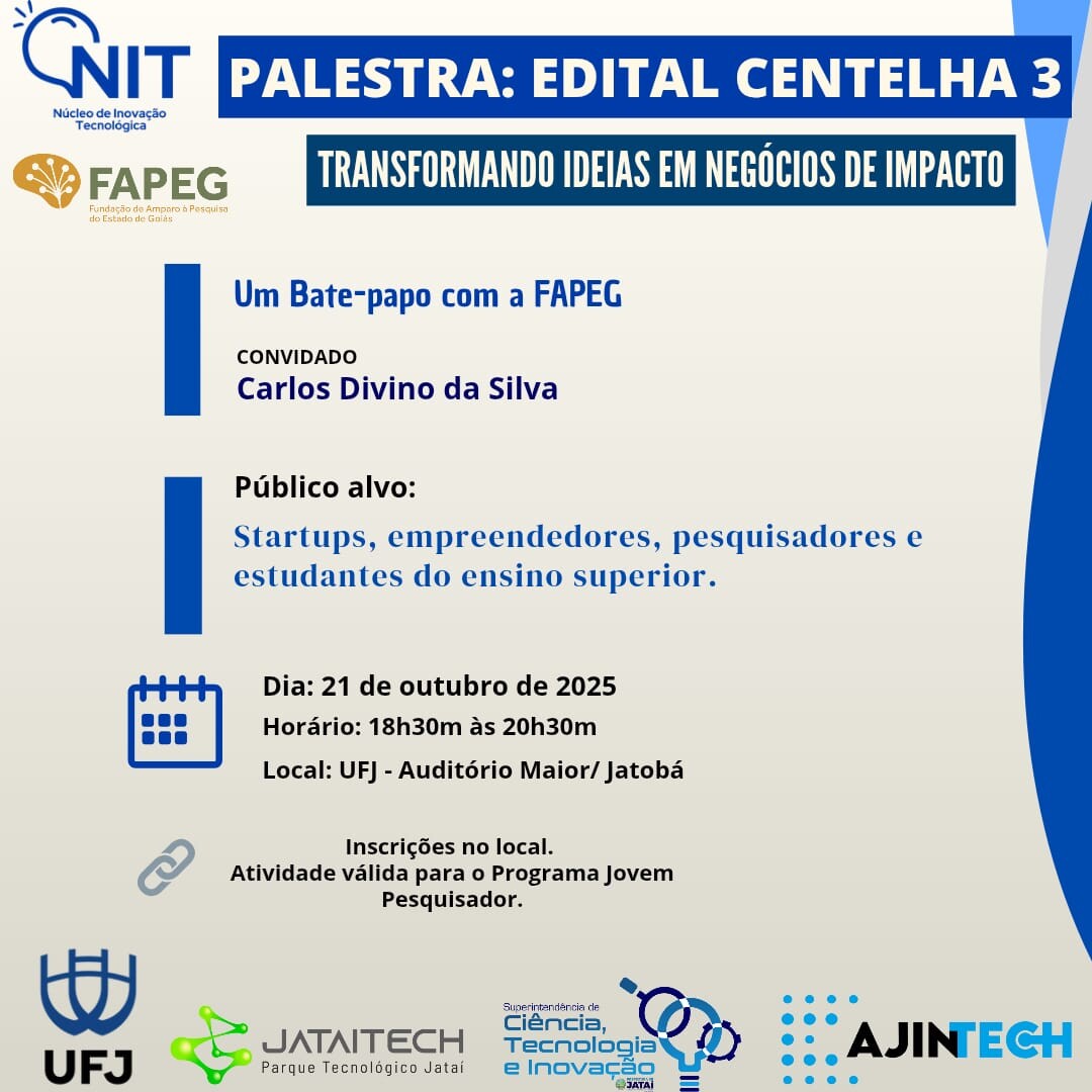Palestra: Edital Centelha 3 - Transformando ideias em negócios de impacto