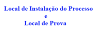 local de instalação do Processo Seletivo e da Prova 