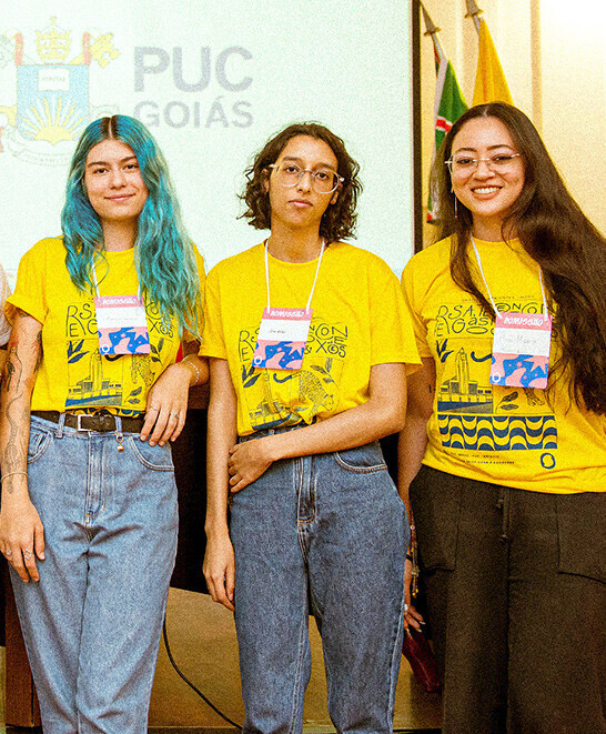 Luísa Freitas (esq.), Anna Gabriela e Ana Maria (dir.), organizadoras do seintegra! 2022 — Foto: divulgação