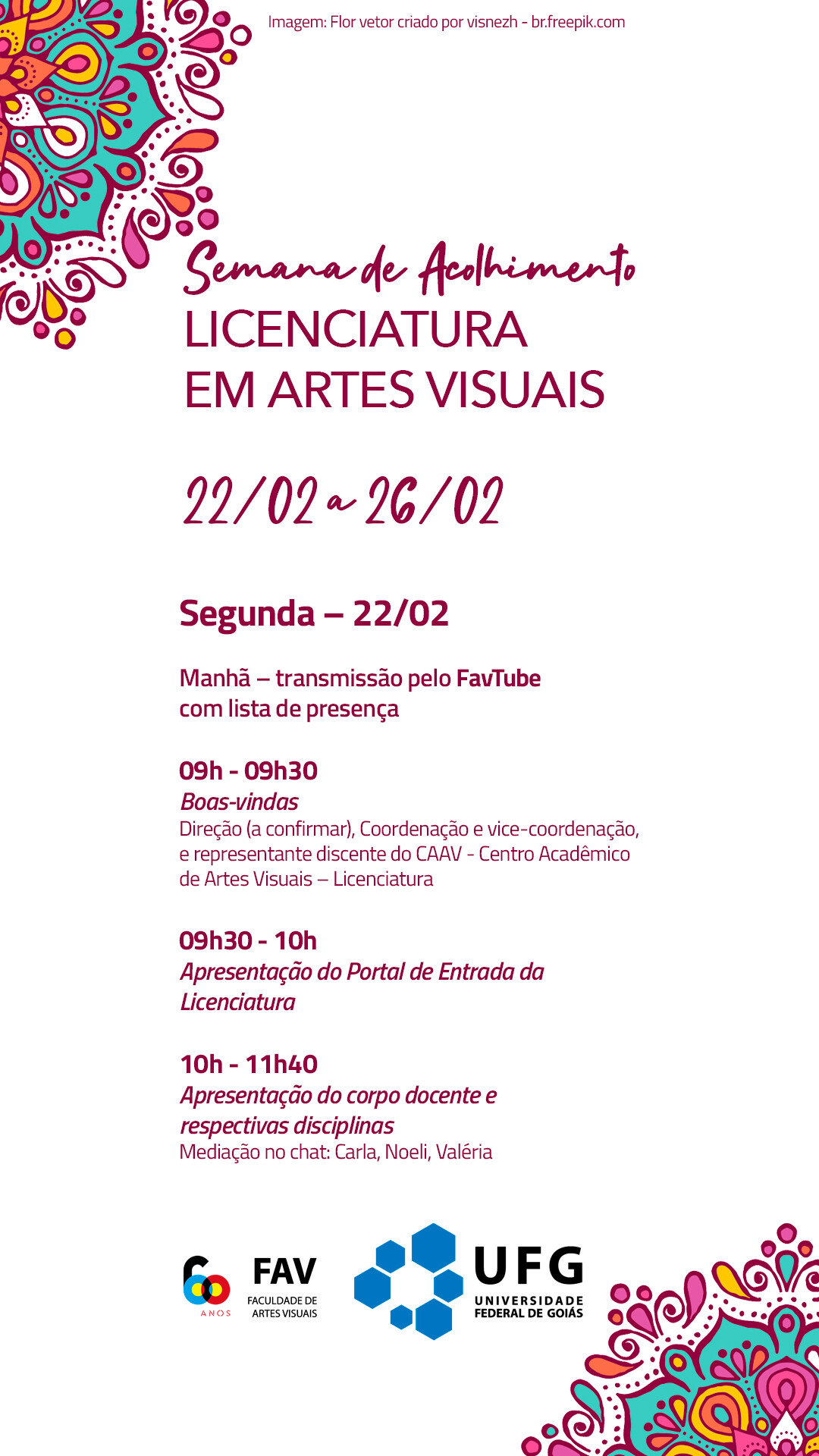 Semana de Acolhimento Licenciatura Artes Visuais 2021