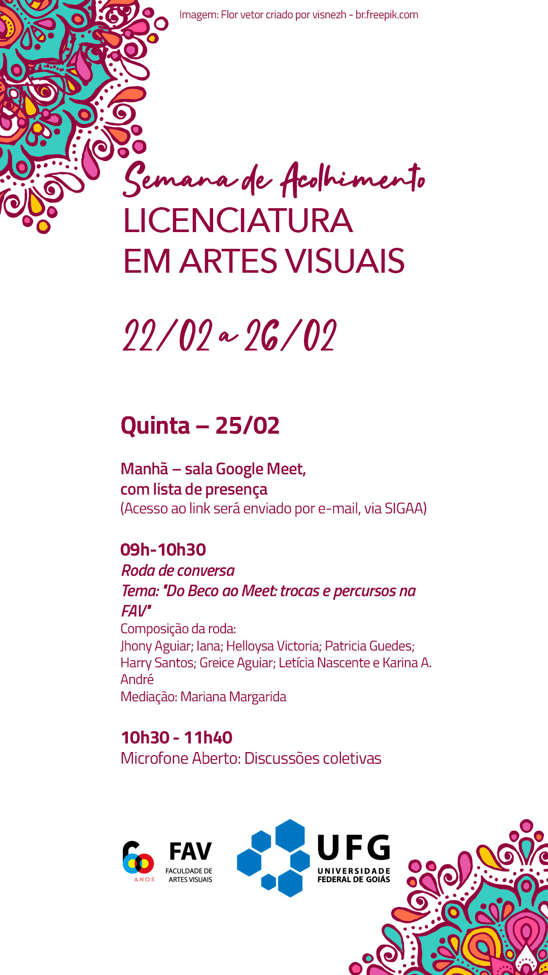 Semana de Acolhimento Licenciatura Artes Visuais 2021