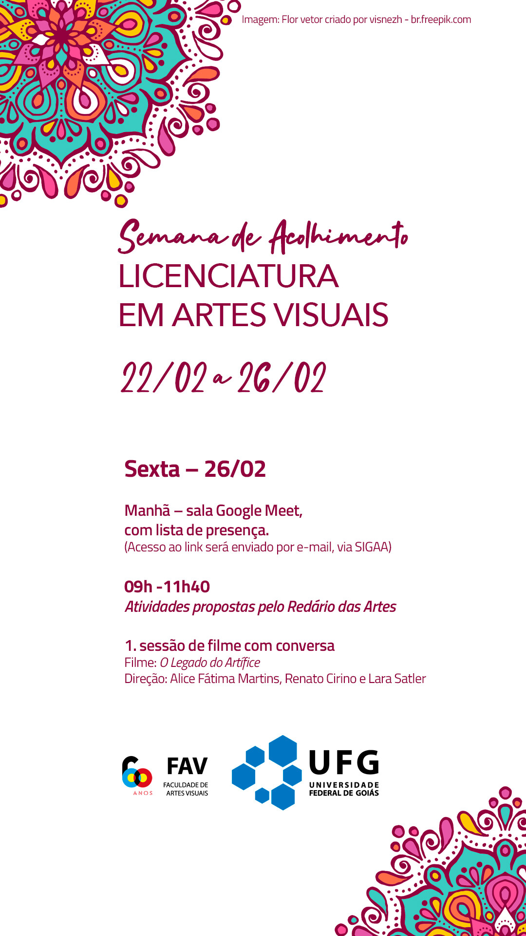 Semana de Acolhimento Licenciatura Artes Visuais 2021