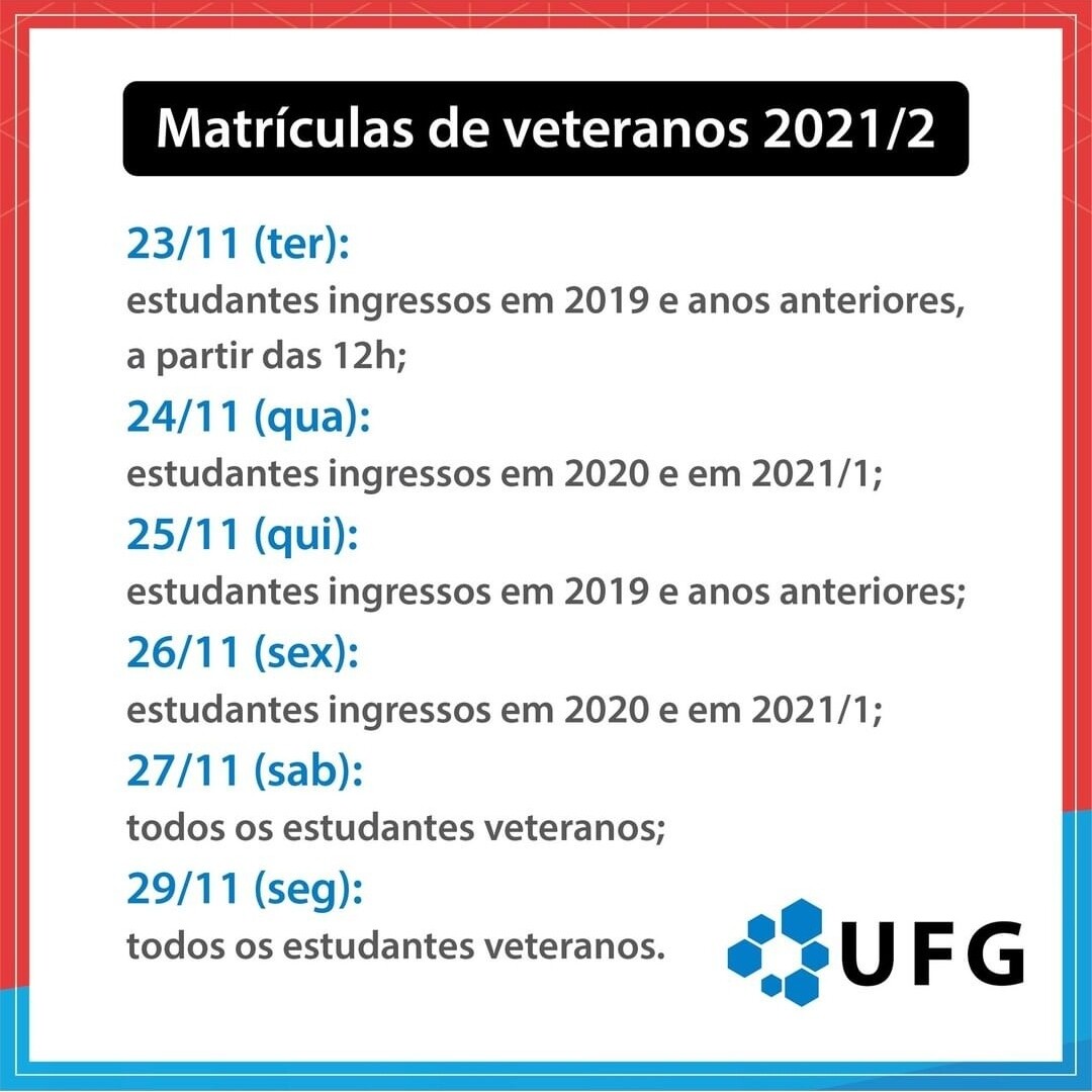 Escalonamento da Matrícula 2021/2