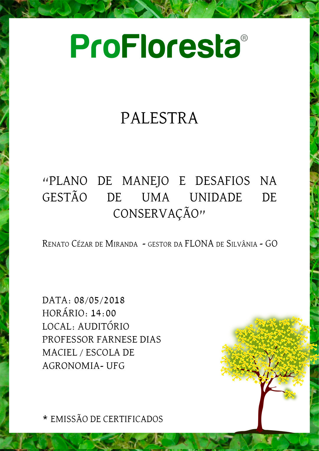 Palestra Renato Miranda: Flora de Silvânia - GO