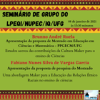 Seminário de grupo do LPEQI/NUPEC/IQ/UFG 08 de Janeiro de 2021
