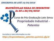 Banner especialização patentes - prorrogação inscrições