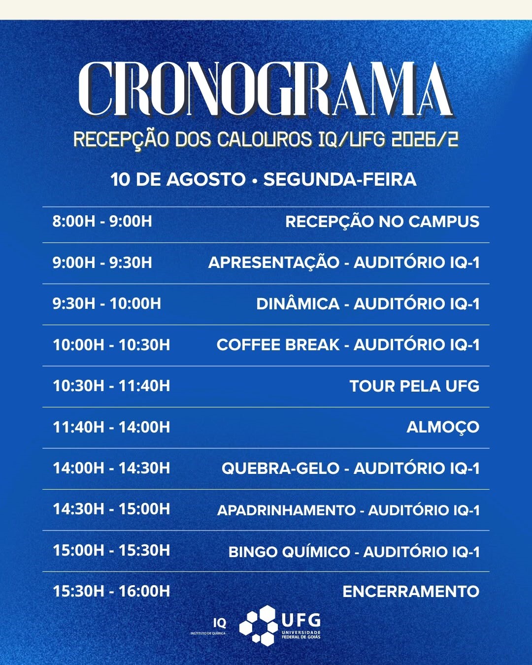 Recepção calouros 2026.2