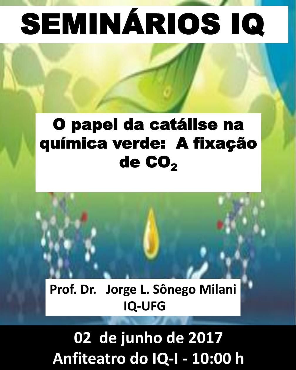 Seminário O papel da catálise na química verde:  A fixação de CO2