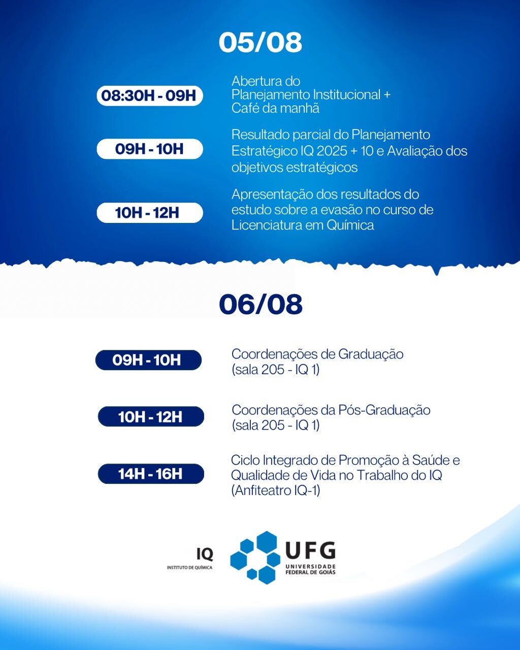 Planejamento institucional datas 2026.2