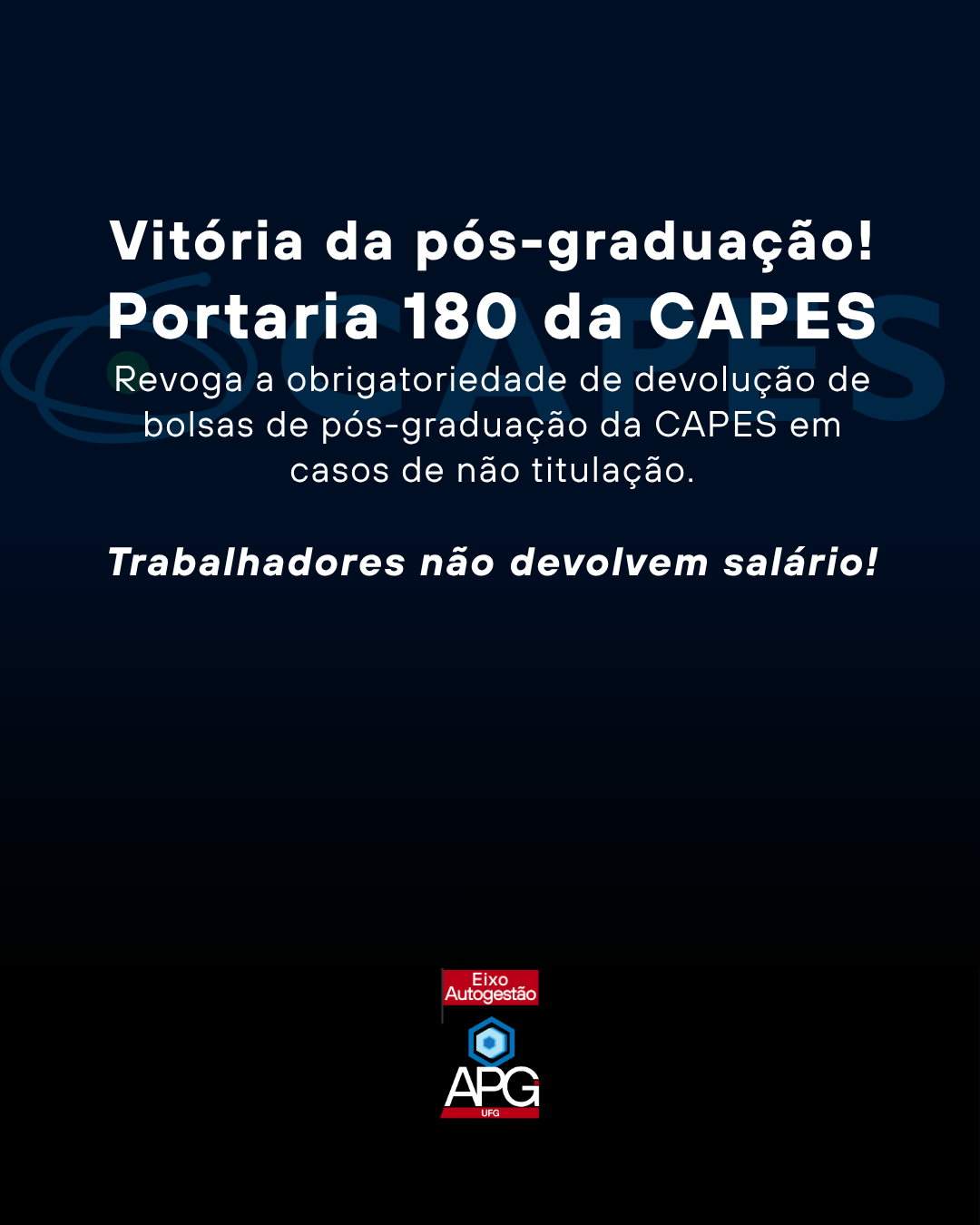 Portaria 180 da CAPES APG UFG