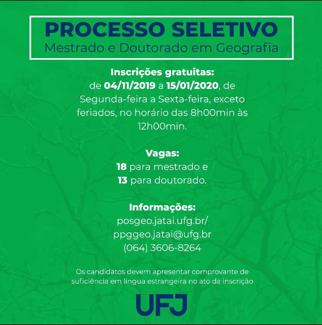 Processo seletivo PPGGeo