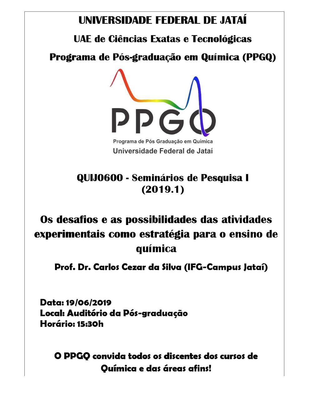 SEMINÁRIOS PPGQ