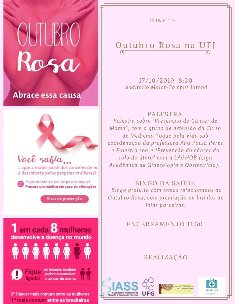 Outubro Rosa na UFJ - Prevenção do Câncer de Mama