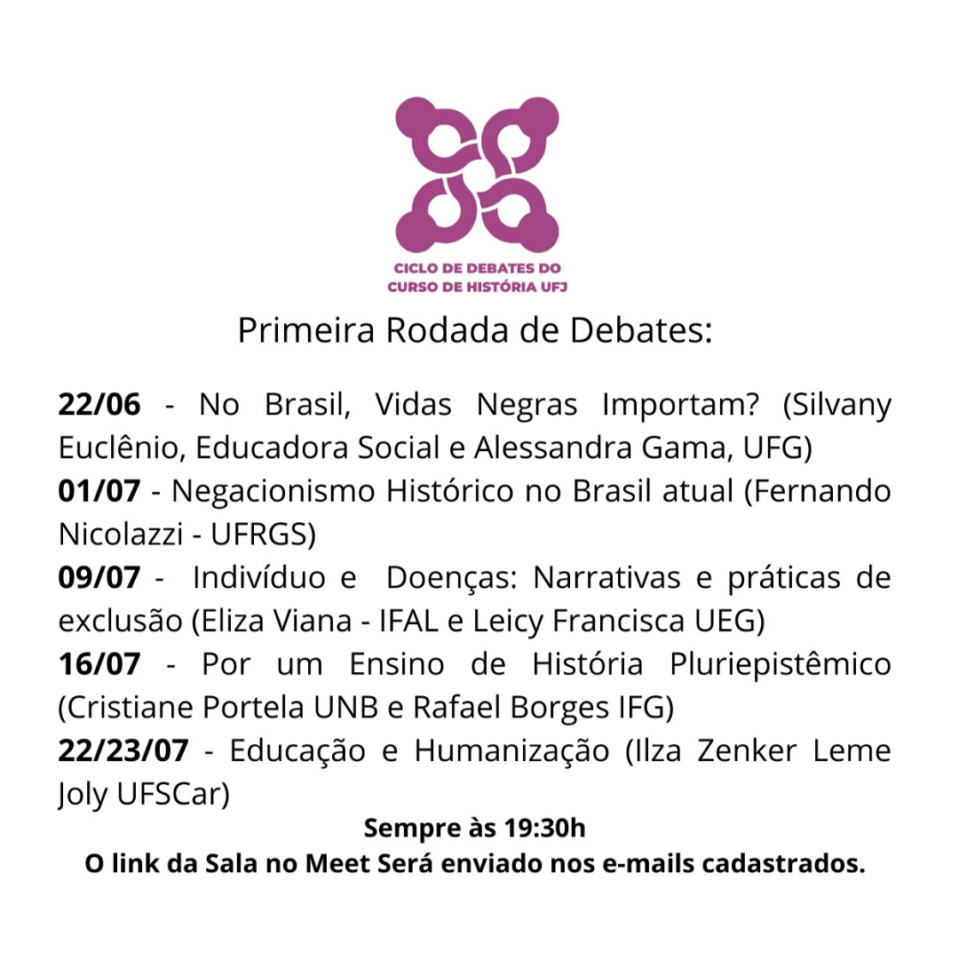 Programação Ciclo de debates - Em tempo de pandemia