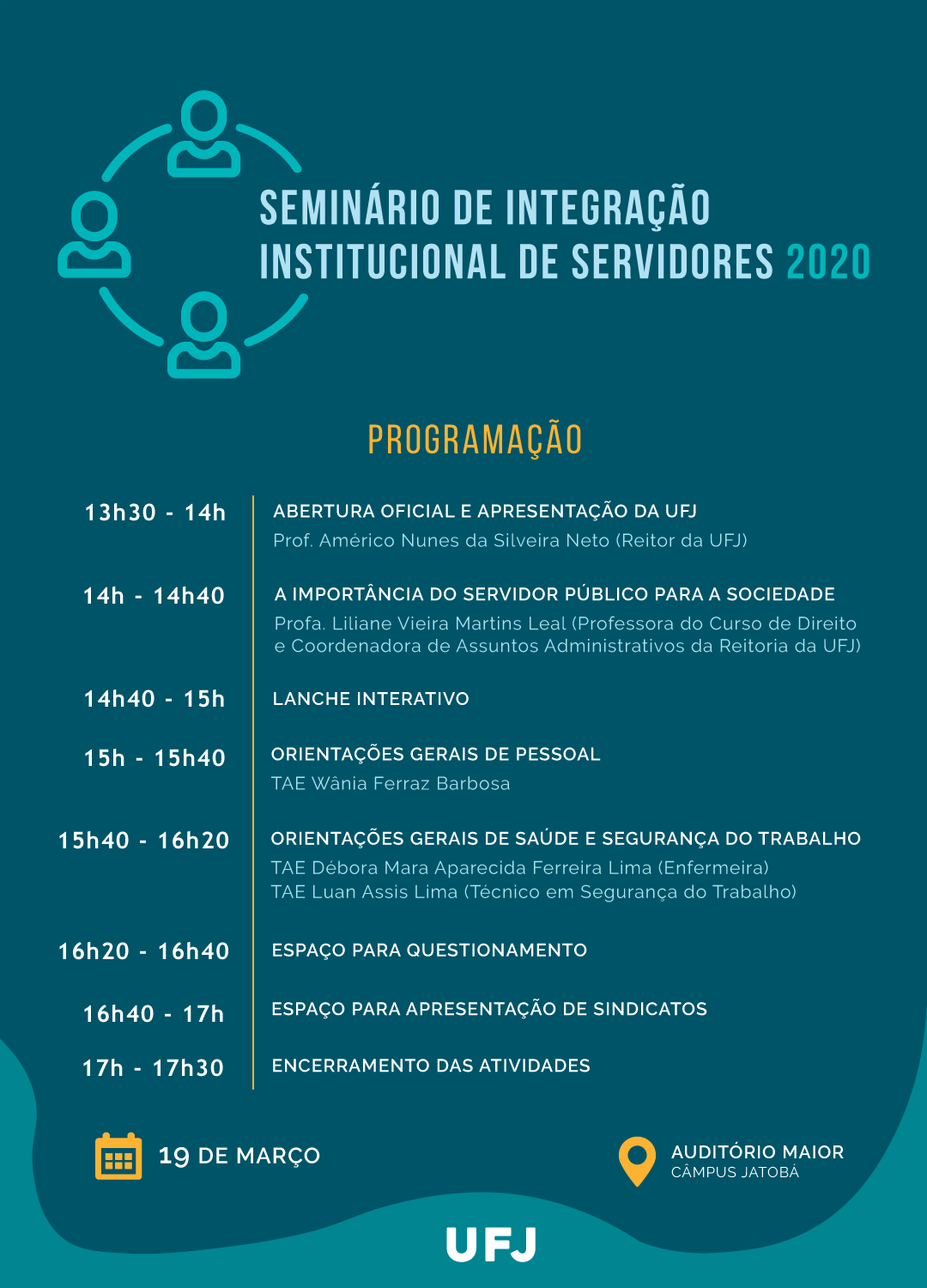 Seminário de Integração Institucional de Servidores da UFJ 2020