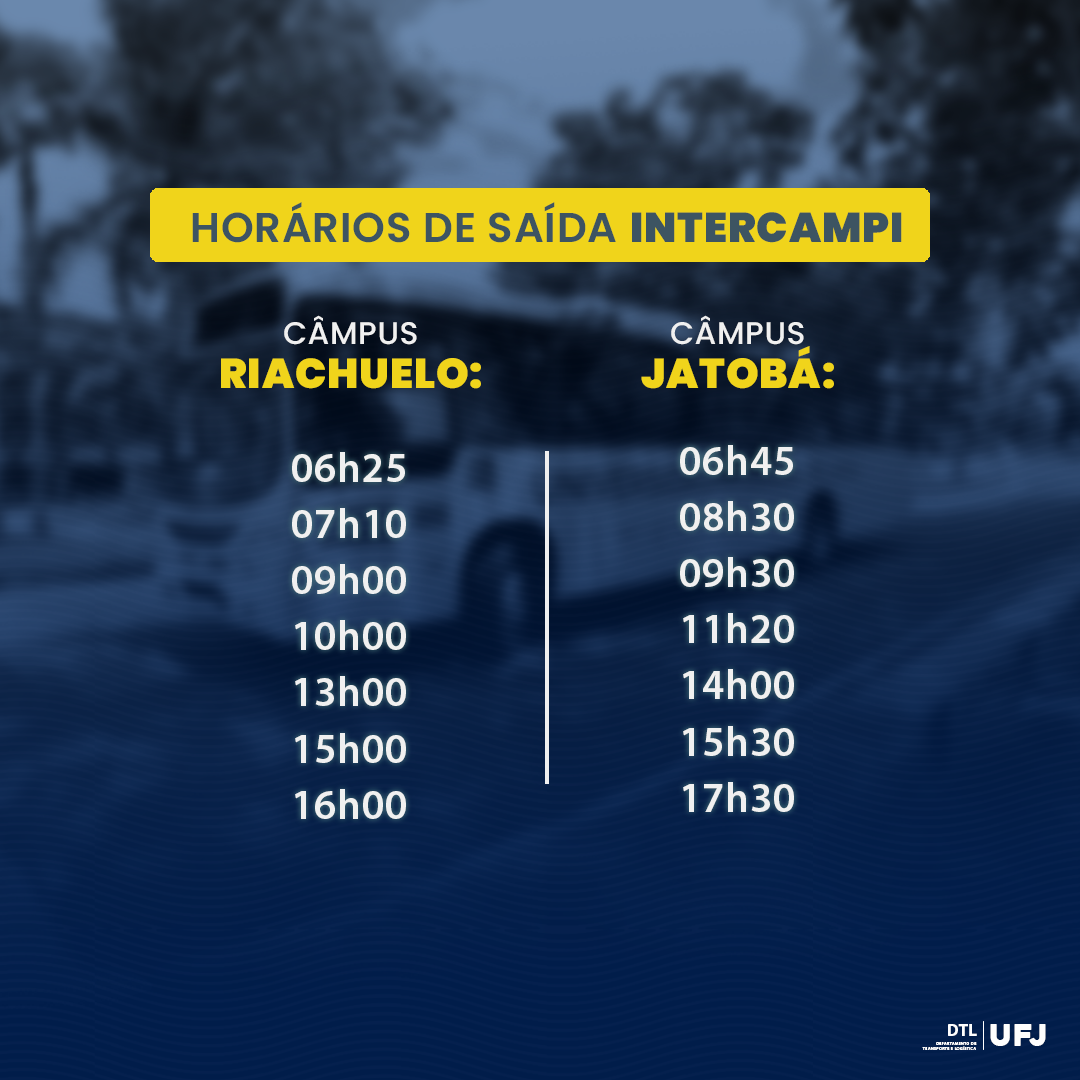 Horários de saída Intercampi UFJ