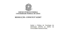 Imagem mostra RESOLUÇÃO CONSUNI Nº 42/2017