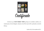 Modelo certificado dia do geógrafo.