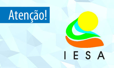 escrita Atenção seguido do logotipo do IESA escrita Atenção seguido do logotipo do IESA