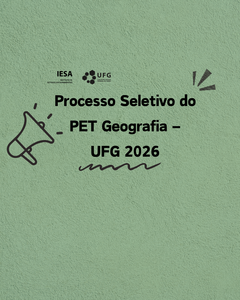 Processo Seletivo do PET Geografia UFG 2026