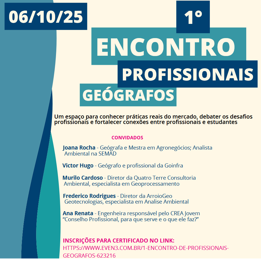 Cartaz 1 Encontro Profissionais Geografos