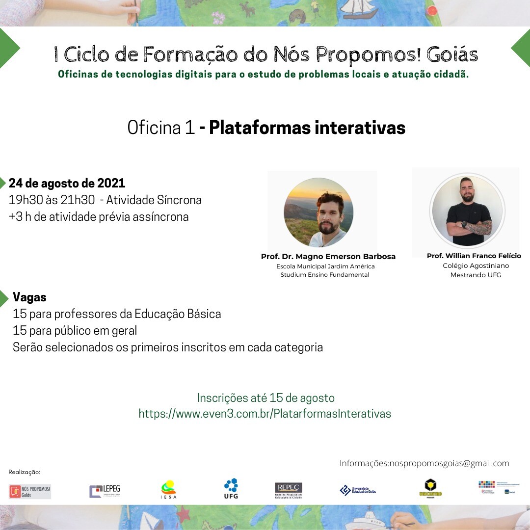 Cartaz Oficina Plataformas Interativas