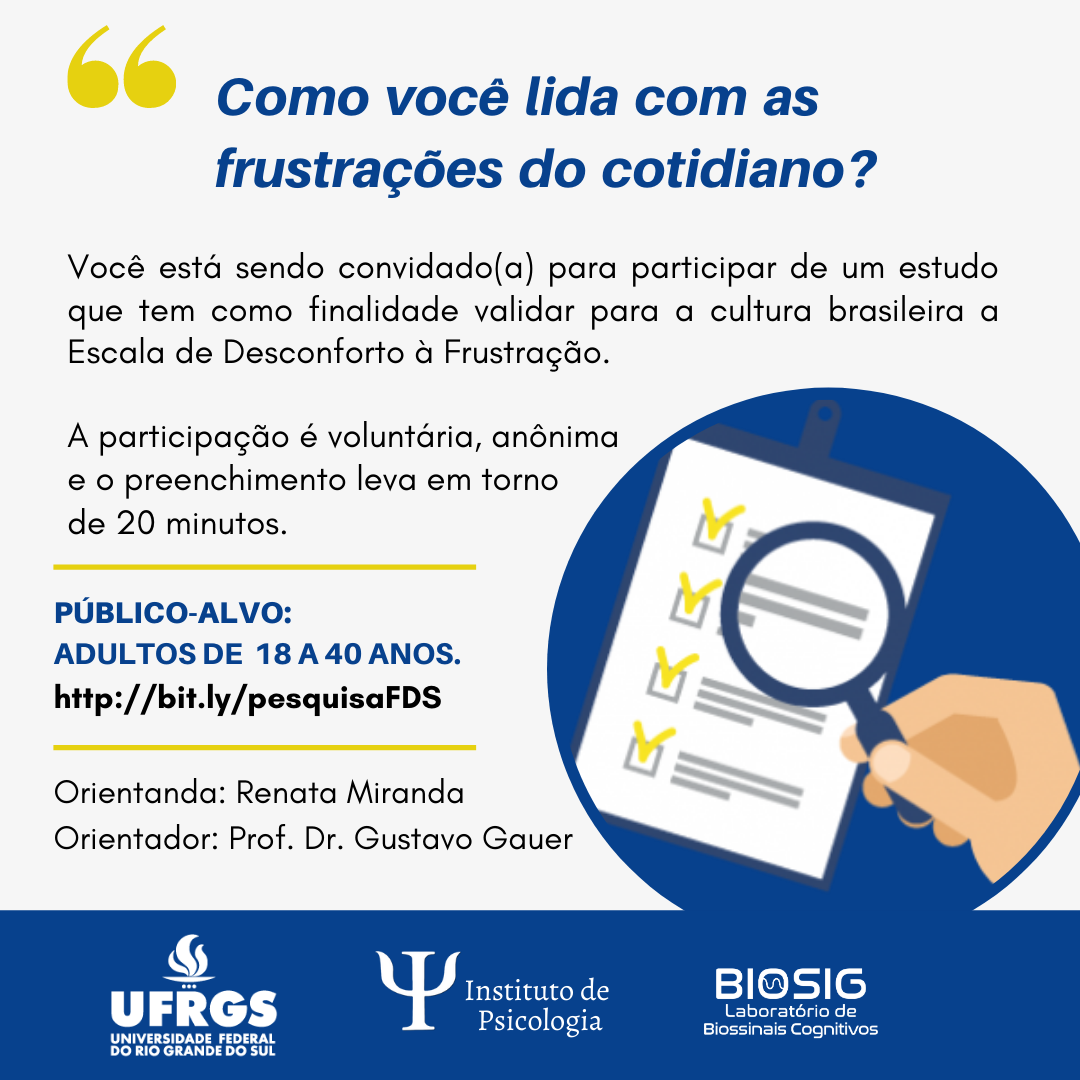 Convite para pesquisa sobre frustração