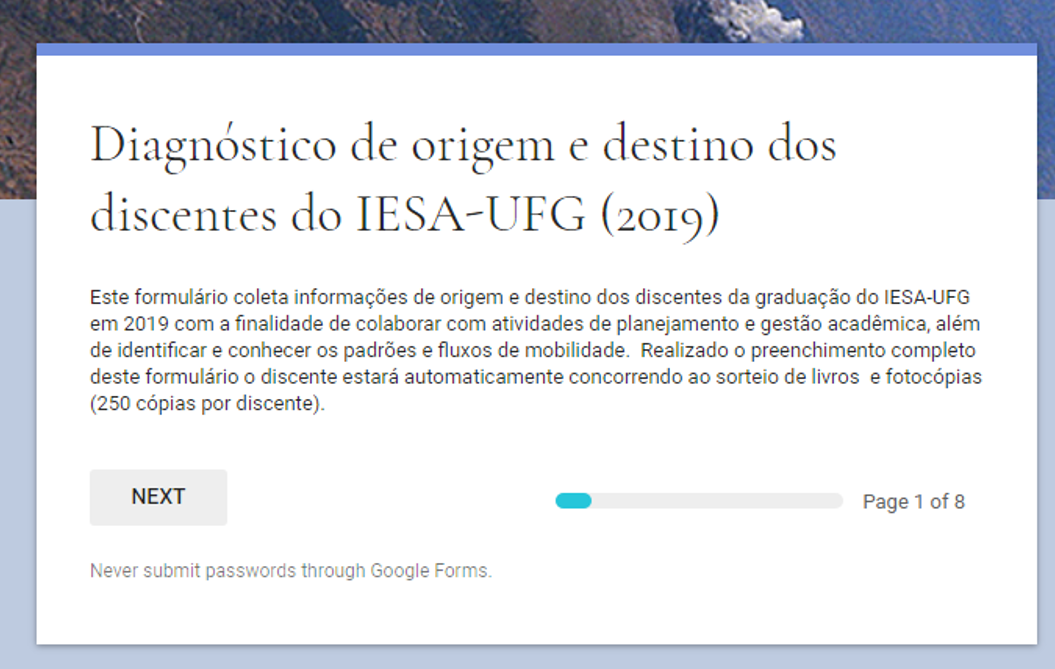 Origem e destino dos discentes do IESA-UFG