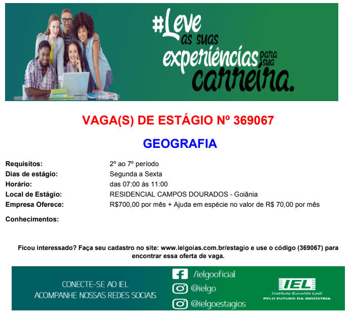 Oferta de Vagas IEL 2023