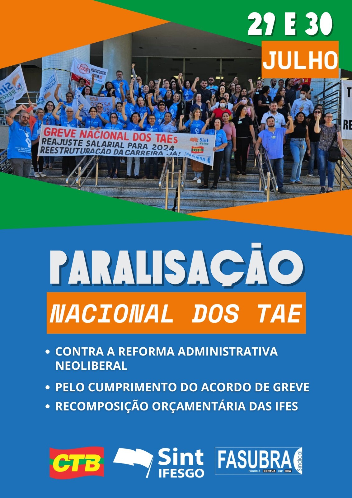 Paralisacao 29 e 39 Julho 2025 TAEs cartaz