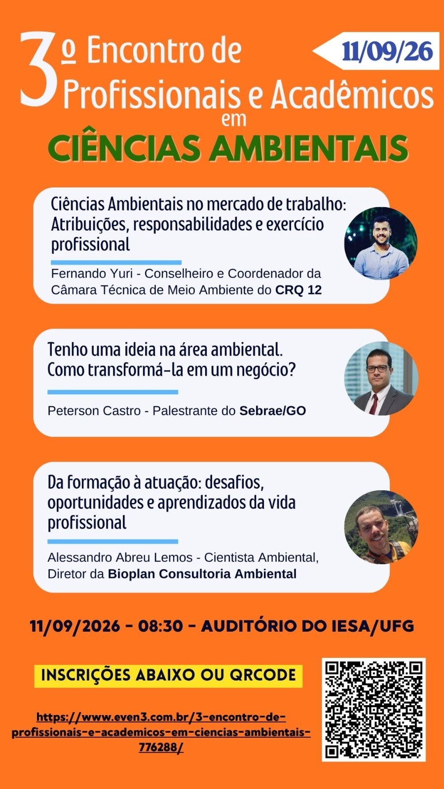 3º Encontro de Profissionais e Acadêmicos em Ciências Ambientais acontece no IESA/UFG