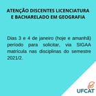 Informações de matrícula.