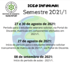 Início do Semestre 2021-1. Datas importantes.