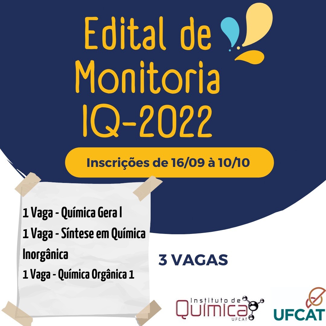 Edital de Monitoria UFCAT nº14/2022