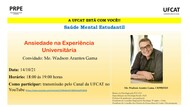 PRPE/UFCAT promove debate sobre "Ansiedade na Experiência Universitária"