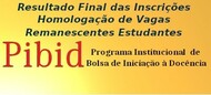Resultado Final das Inscrições Homologadas de Vagas Remanescentes de Estudantes do Processo Seletivo do Programa PIBID