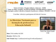 NEPIE realiza Roda de Conversa "As Diretrizes Nacionais para formação de professores e Educação Infantil"