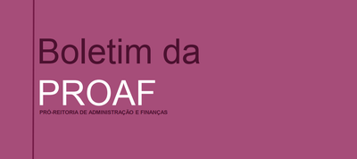 Boletim da PROAF Boletim da PROAF