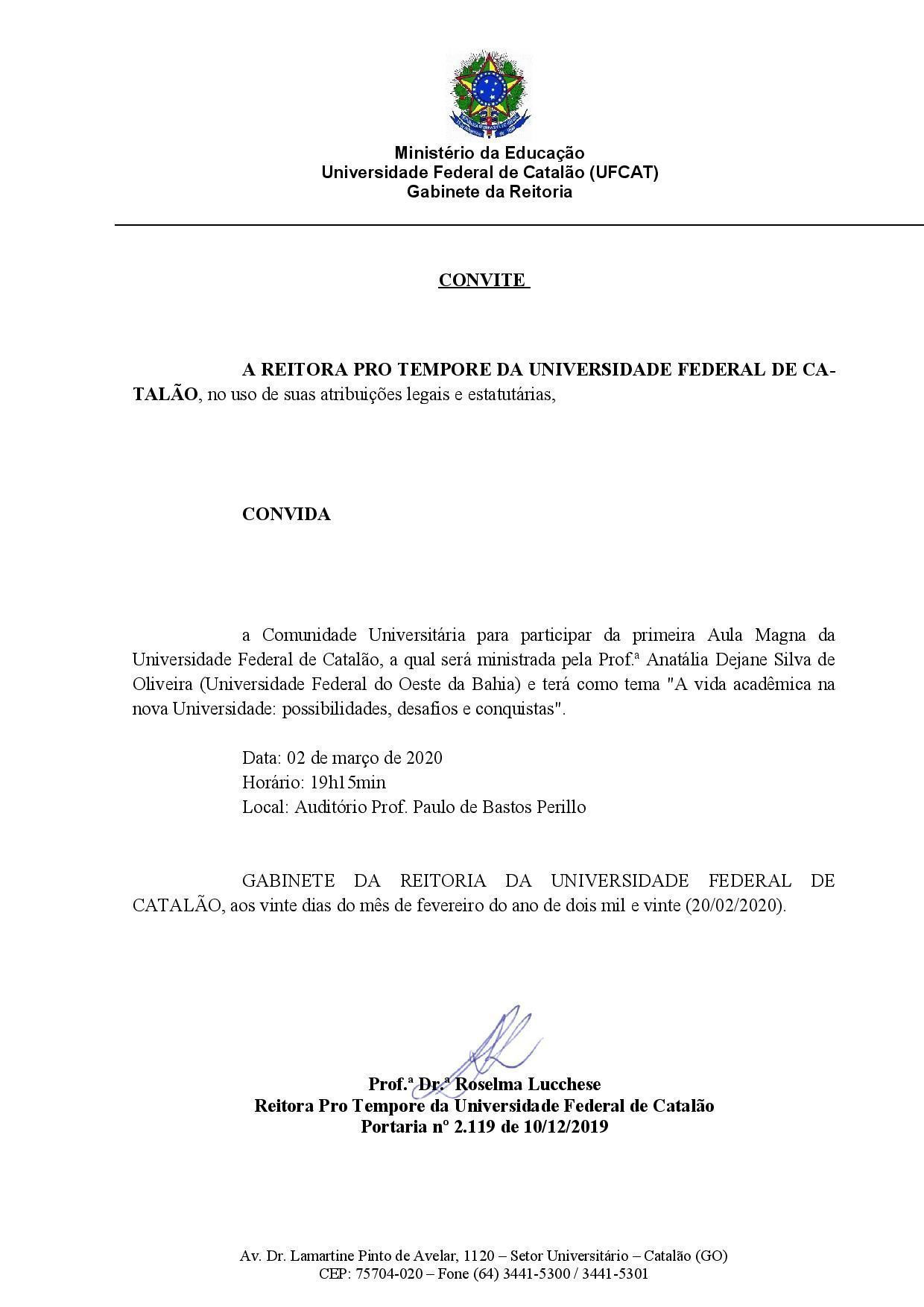 Comunidade Universitária - Aula Magna