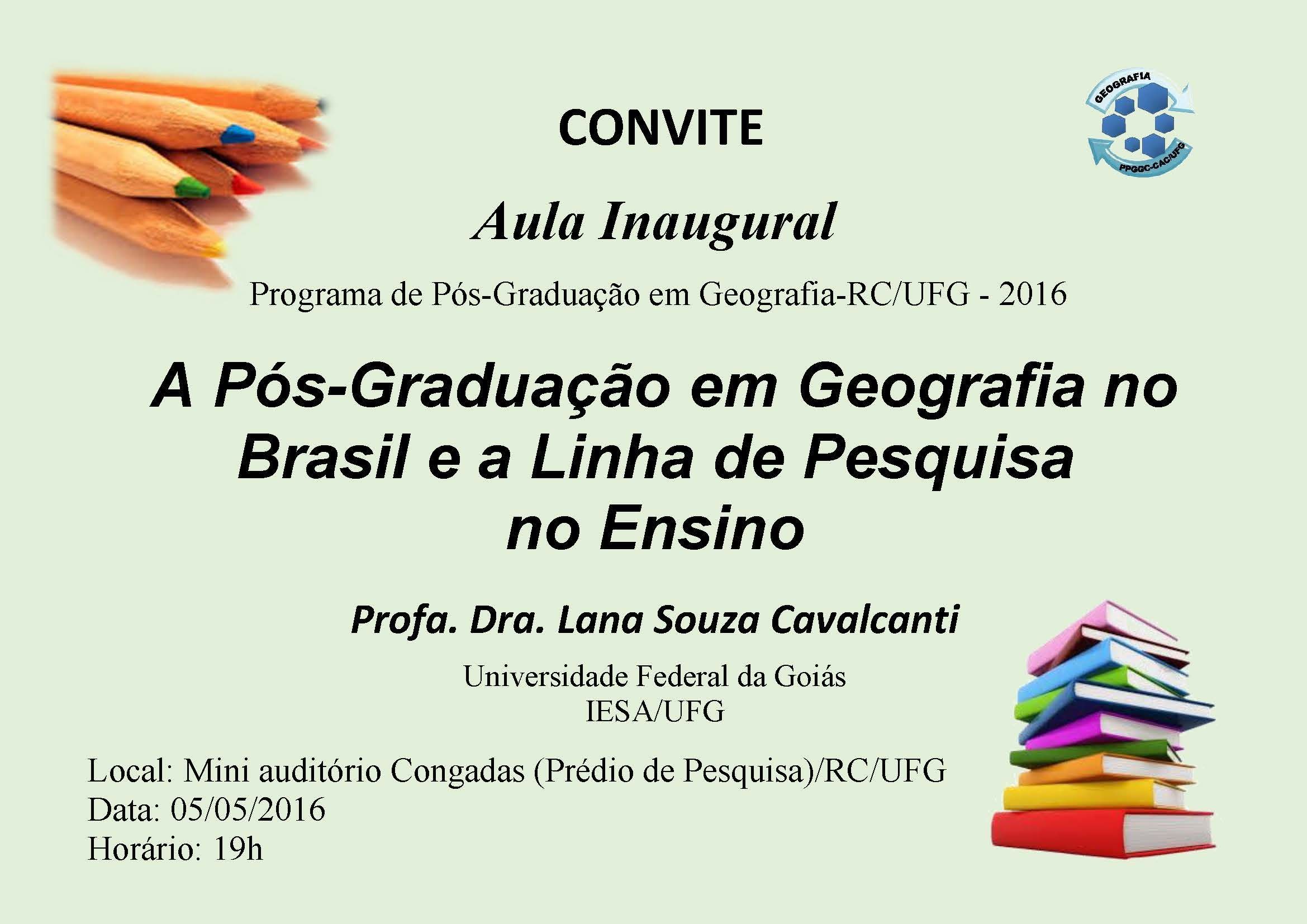 Aula Inaugural do Mestrado em Geografia/RC