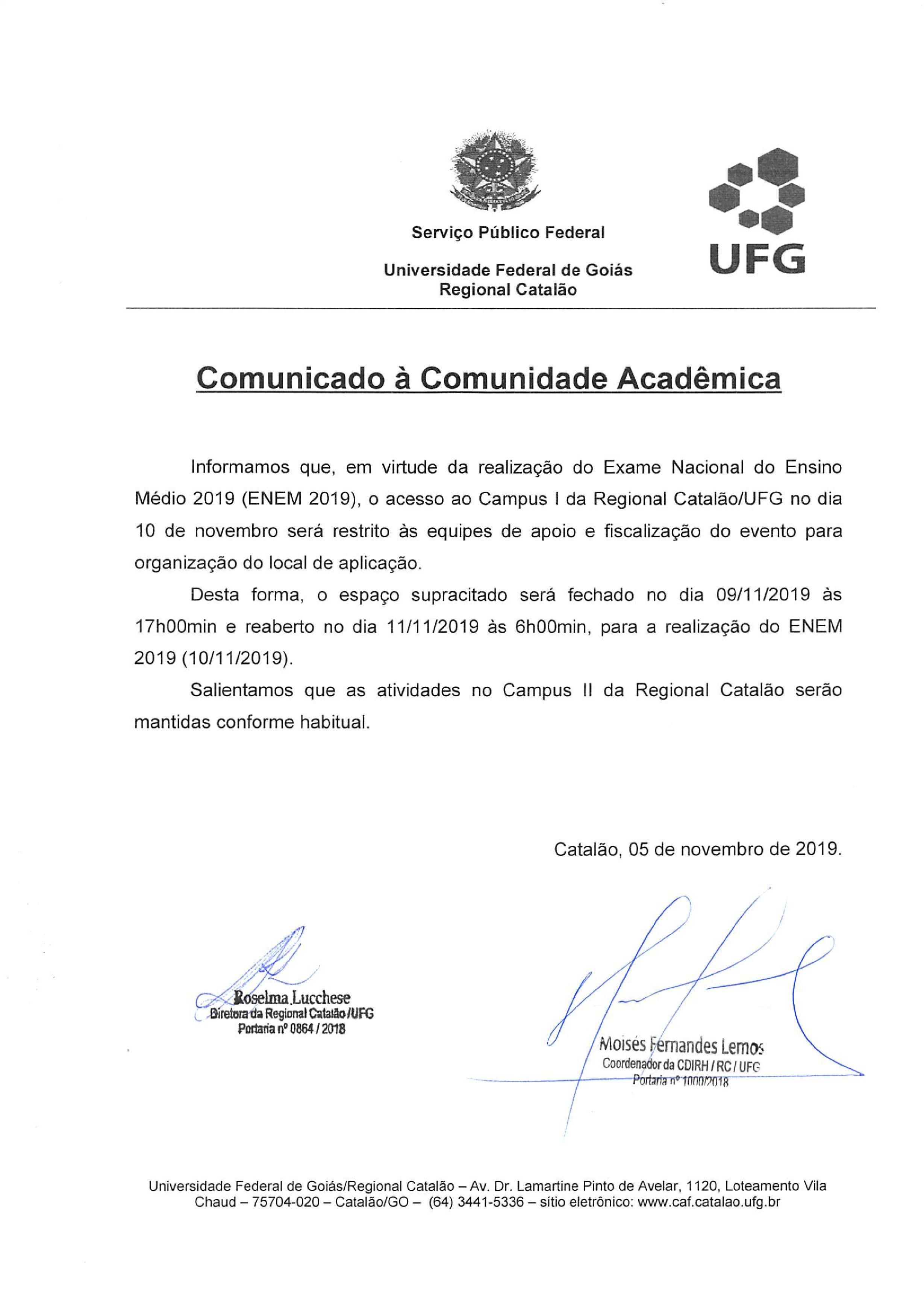 Comunicado - 2 semana Enem